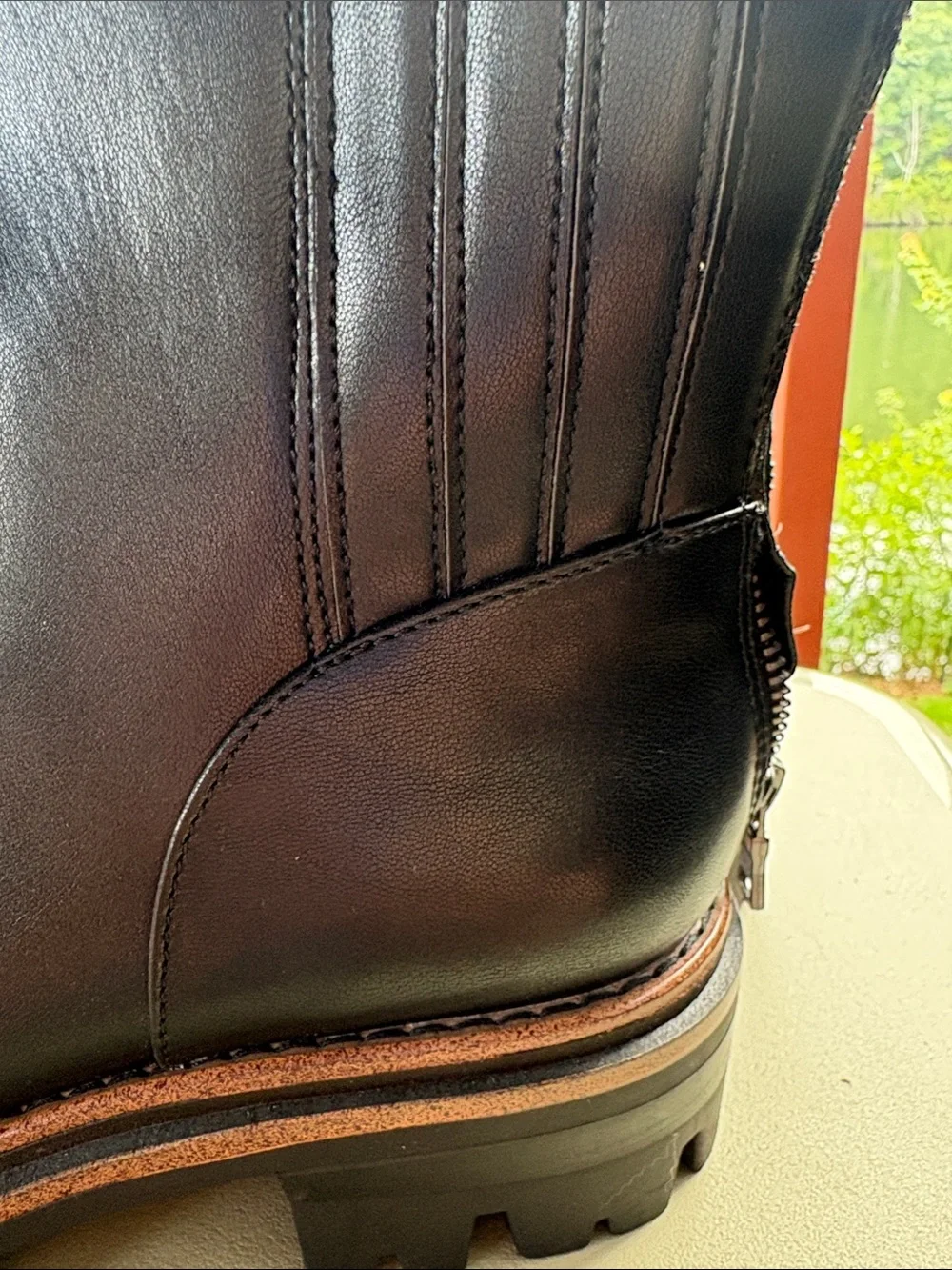 Kork-Ease Black Leather Lug-Sole Ankle Booties